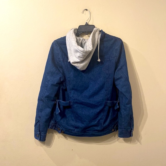 Rare Women's Vintage Stussy Dark Denim Button Up Hooded Jacket sz M - Picture 2 of 7